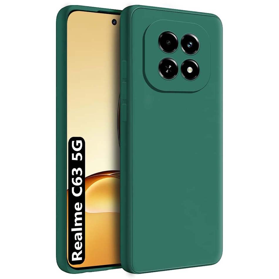 Protect Back Cover for Realme C63 5G | Matte Soft Silicon Flexible | Camera Bump Protection | All Side Shock Proof Rubberised Back Case