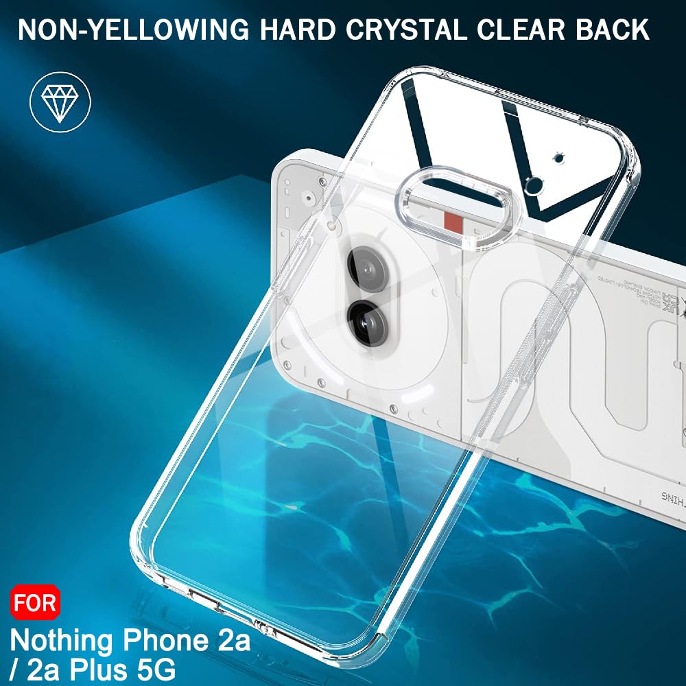 Protect Ultra-Hybrid Shockproof Back Cover Case for Nothing Phone 2a Plus | Camera Protection Bump | Hard Back Cover for Nothing Phone 2A (PC & TPU, Crystal Clear Back, Black Sides)