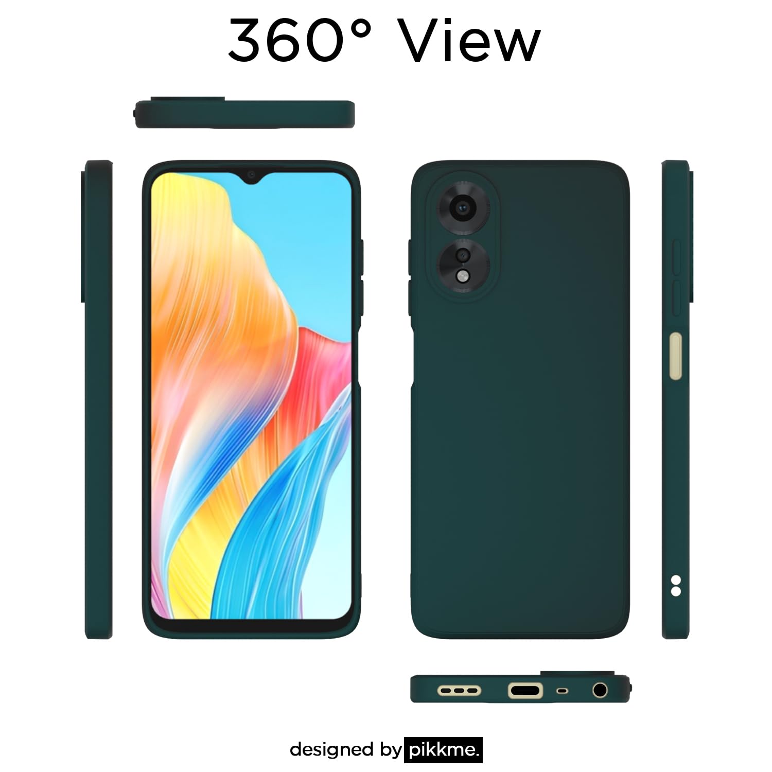Protect Oppo A38 4G / Oppo A18 4G Back Cover Camera Protection Shockproof Soft Matte Silicone Back Case