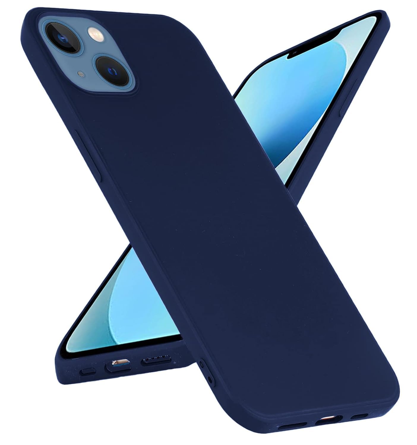 Protect Microfiber Candy Case Compatible for iPhone 13 Shockproof Slim Back Cover Liquid Silicone Case