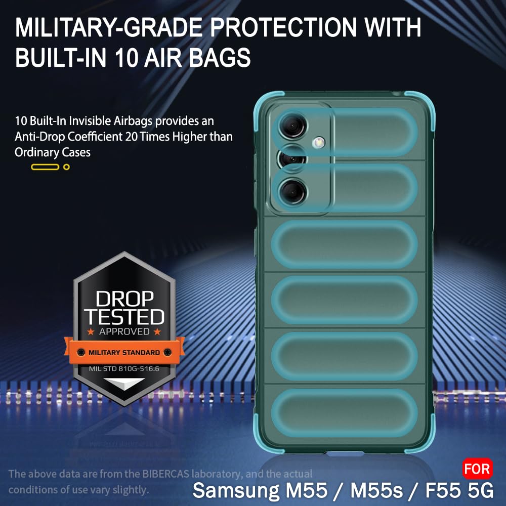 Protect Liquid Silicon Back Cover Case for Samsung Galaxy M55 / M55s / F55 5G | Shockproof Military Grade Protection