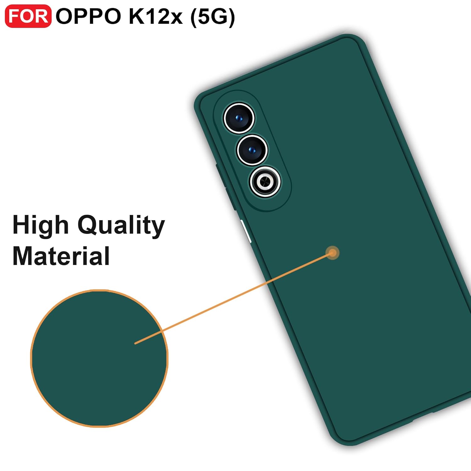 Protect Oppo K12x (5G) Back Cover | Camera Bump Protection & Inner Velvet Fabric Lining | Ultra Slim Matte Soft Rubberised Case Cover