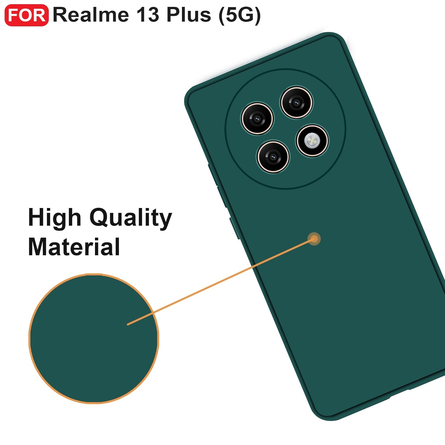 Protect Realme 13 Plus (5G) Back Cover | Camera Bump Protection & Inner Velvet Fabric Lining | Ultra Slim Matte Soft Rubberised Case Cover