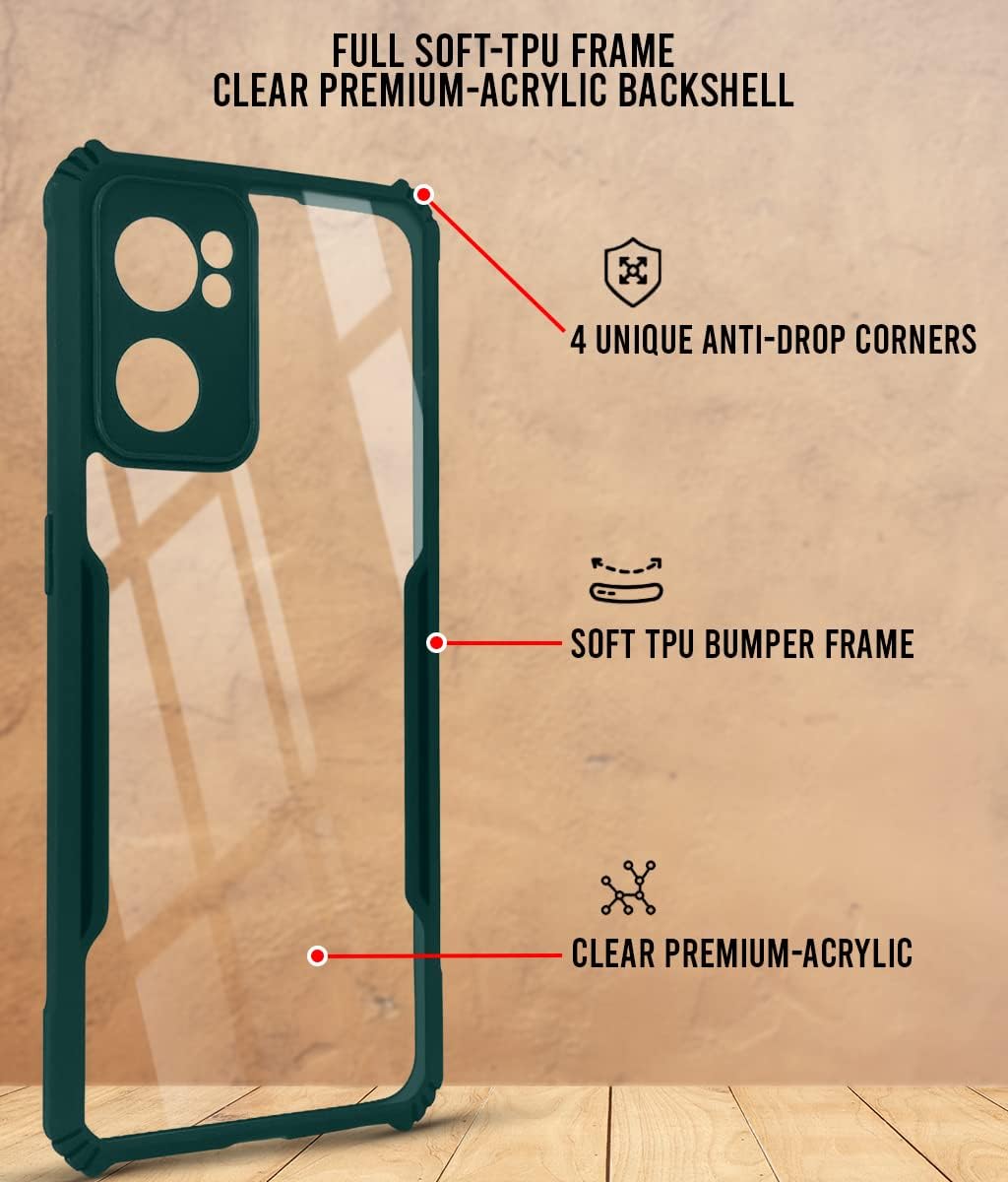 Protect Cover Case for Oppo Reno7 5G | Reno 7 5G (Shockproof with Polycarbonate Clear Panel