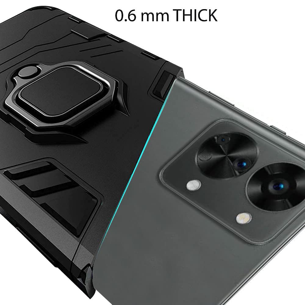 Protect Tough Armor OnePlus Nord 2T 5G Bumper Back Case Cover | Ring Holder & Kickstand in-Built | 360 Degree Protection Back Case