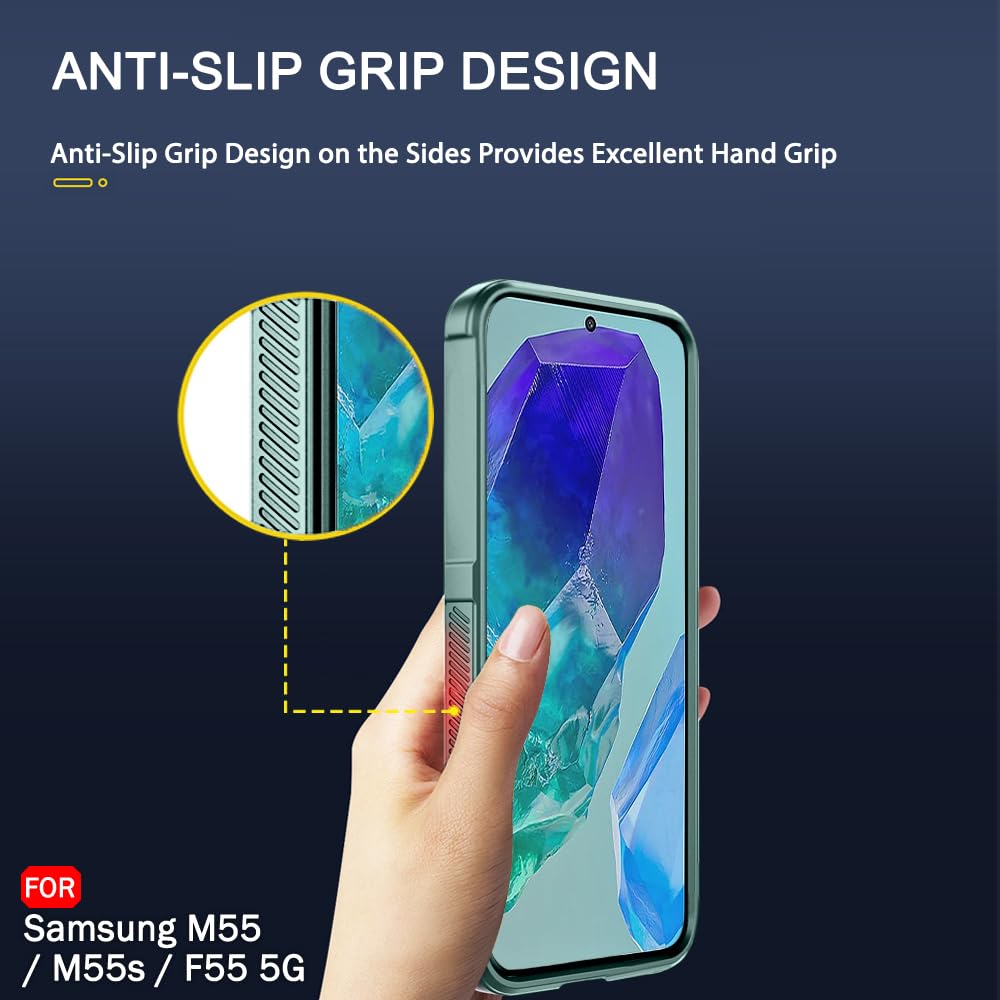 Protect Liquid Silicon Back Cover Case for Samsung Galaxy M55 / M55s / F55 5G | Shockproof Military Grade Protection