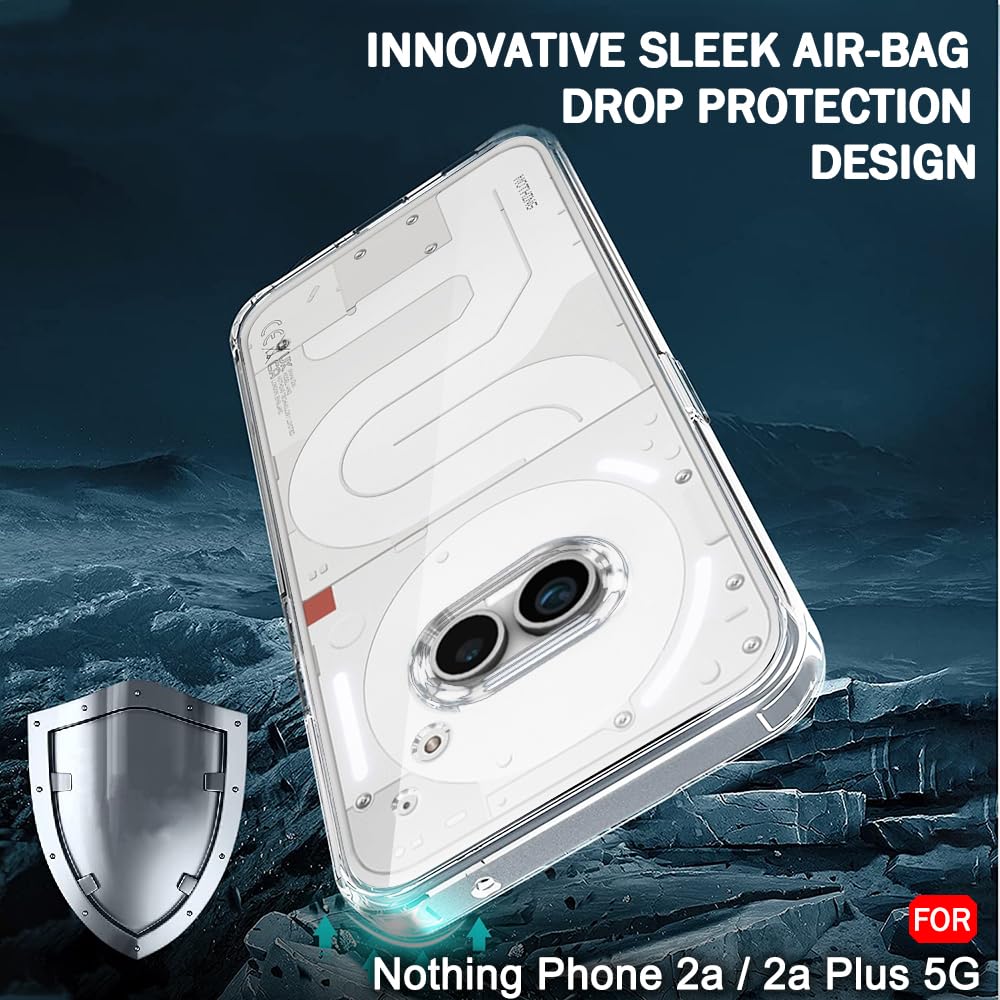 Protect Ultra-Hybrid Shockproof Back Cover Case for Nothing Phone 2a Plus | Camera Protection Bump | Hard Back Cover for Nothing Phone 2A (PC & TPU, Crystal Clear Back, Black Sides)