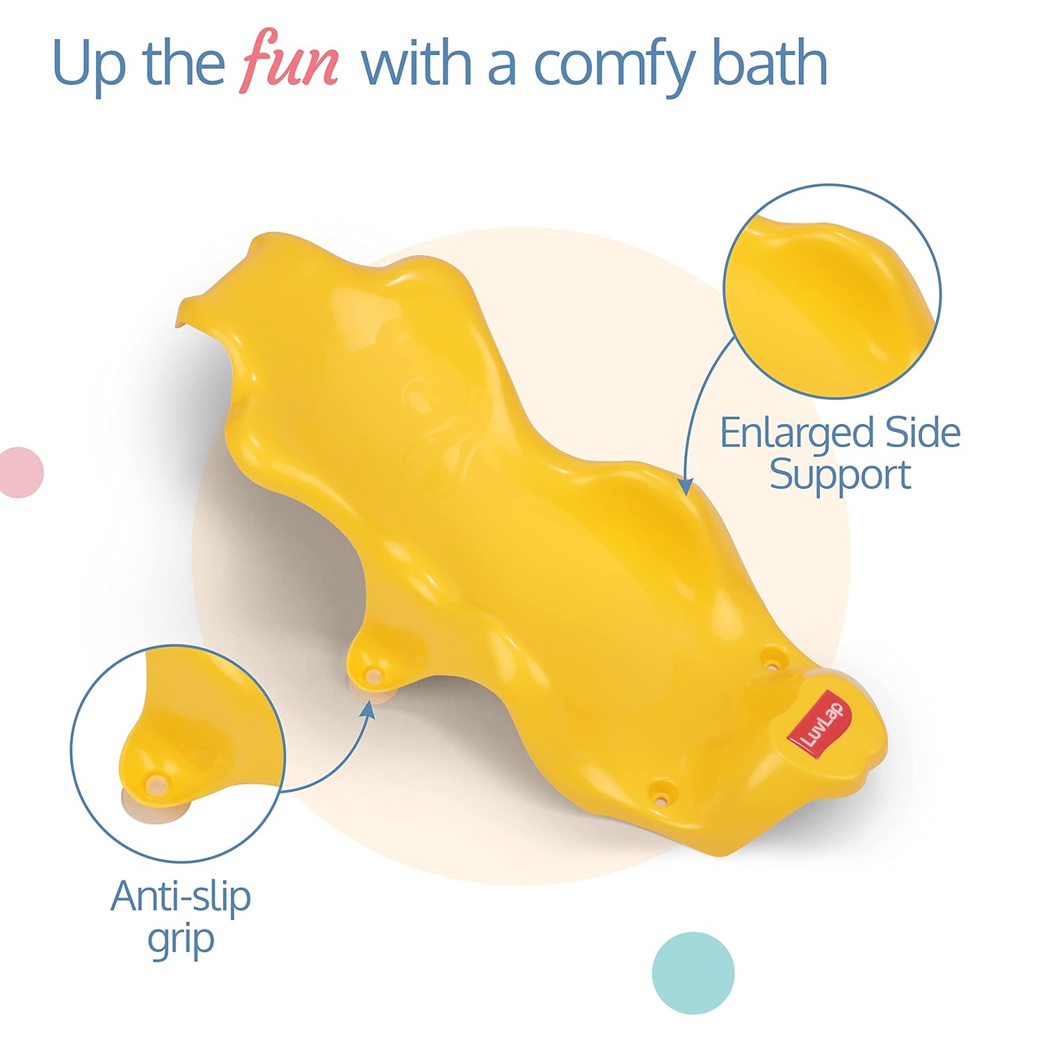 LuvLap Anti Slip Baby Plastic Bath Chair, Baby Bath Seat/Sling with Non Slip Strong Suction Base, Baby Shower, for Infants & Toddlers