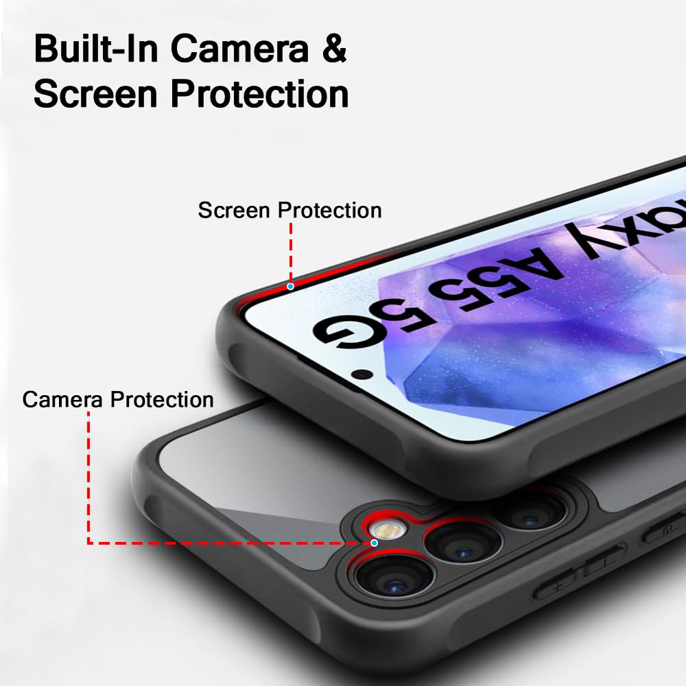 Protect Ultra-Hybrid Shockproof Back Cover Case for Samsung Galaxy A55 5G | Camera Protection Bump | Hard Back Cover Case