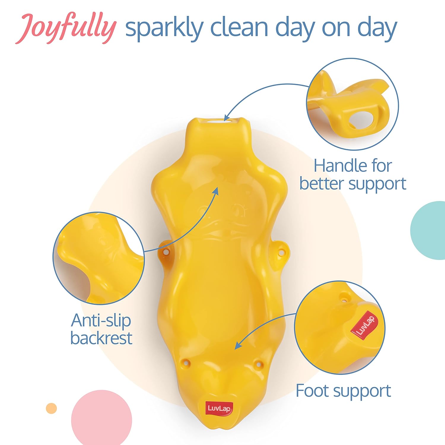 LuvLap Anti Slip Baby Plastic Bath Chair, Baby Bath Seat/Sling with Non Slip Strong Suction Base, Baby Shower, for Infants & Toddlers
