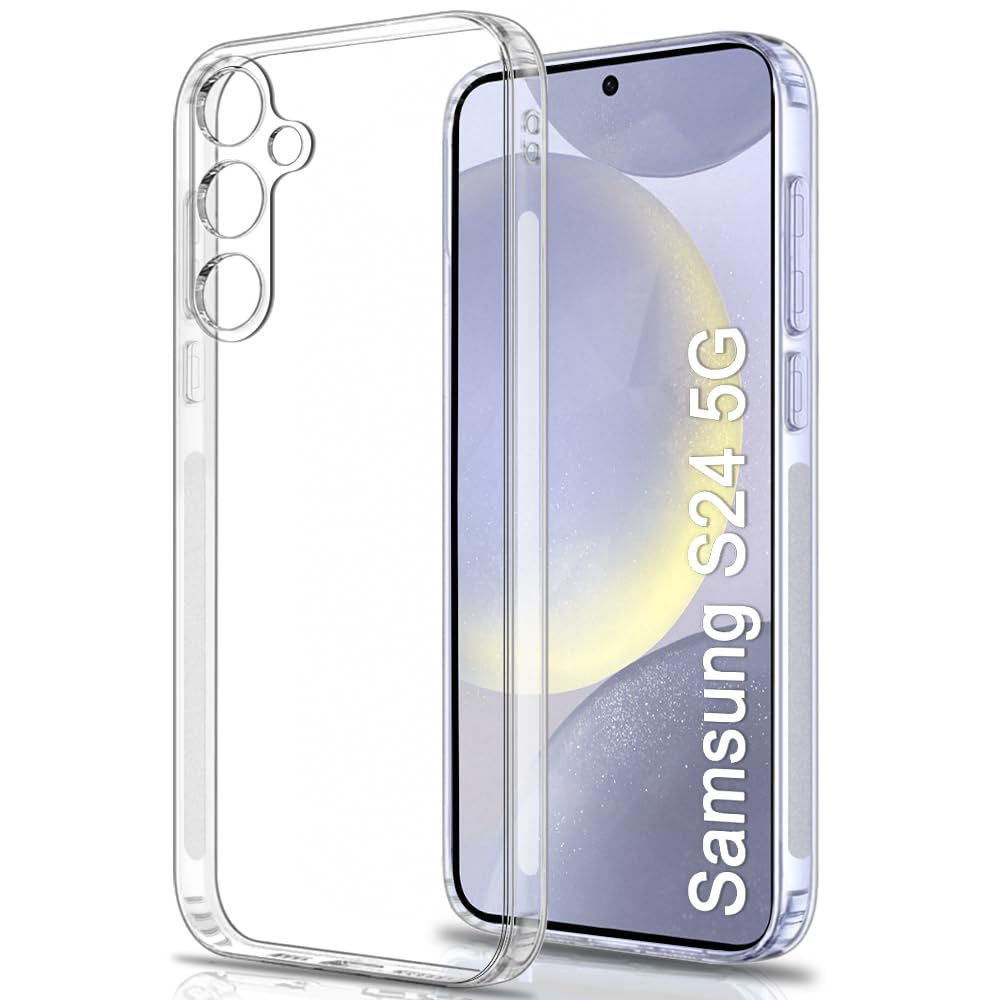 Protect Back Cover Soft Case for Samsung Galaxy S24 FE 5G | Best Camera Protection | Inbuilt Dust Plugs & Anti-Slip Grip | Ultra Clear Slim Back Cover Case