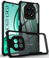 Protect Back Cover Case for Realme C63 5G (Shockproof with Polycarbonate Clear Panel | Professional Black)