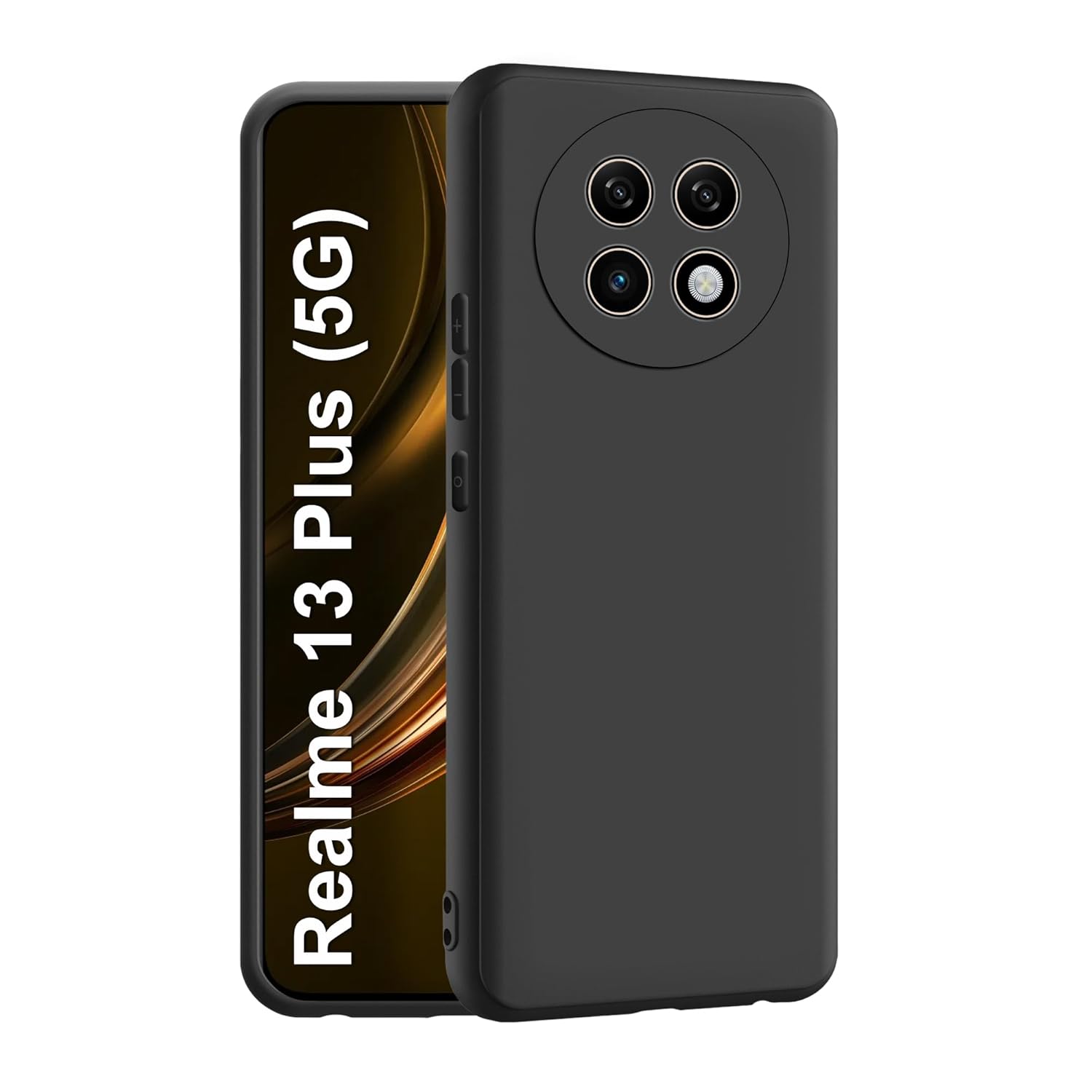 Protect Realme 13 Plus (5G) Back Cover | Camera Bump Protection & Inner Velvet Fabric Lining | Ultra Slim Matte Soft Rubberised Case Cover