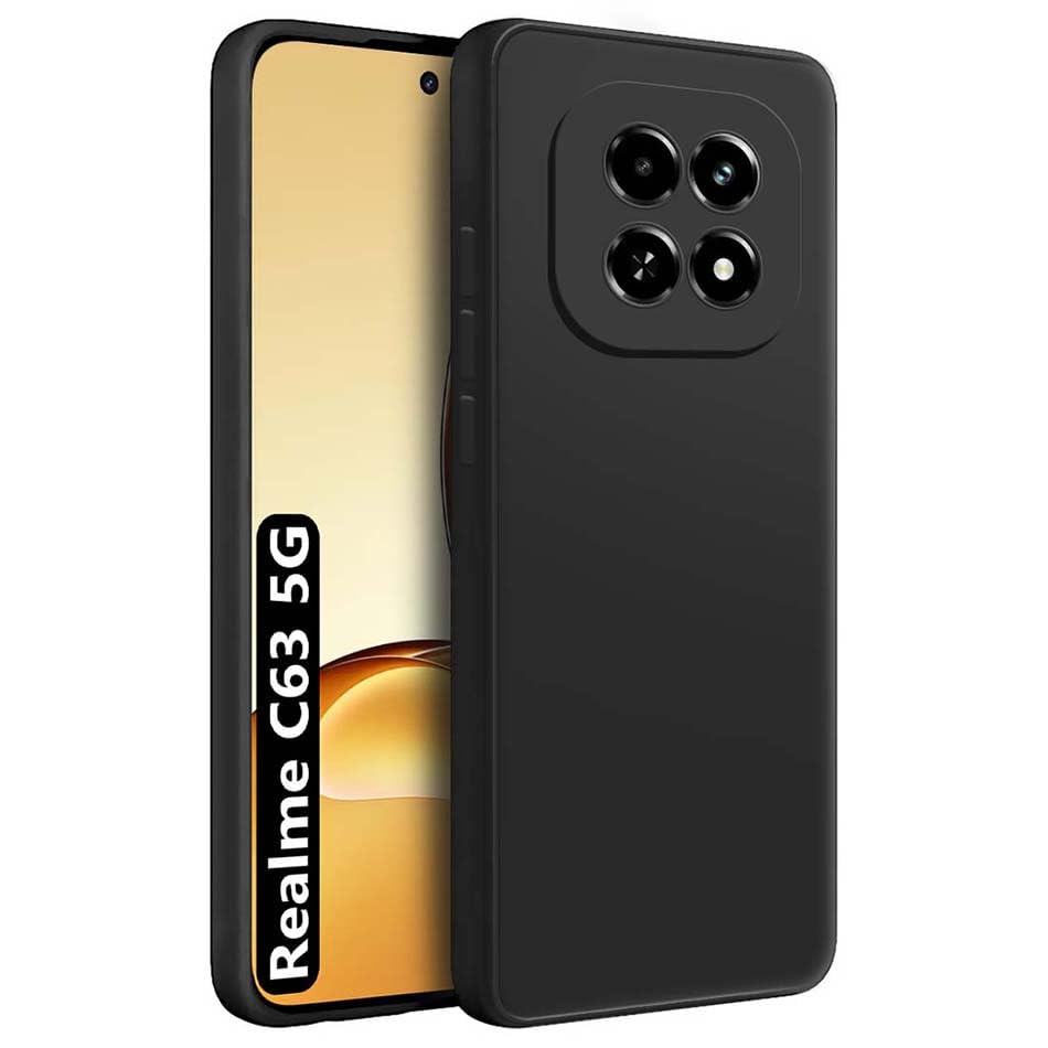 Protect Back Cover for Realme C63 5G | Matte Soft Silicon Flexible | Camera Bump Protection | All Side Shock Proof Rubberised Back Case