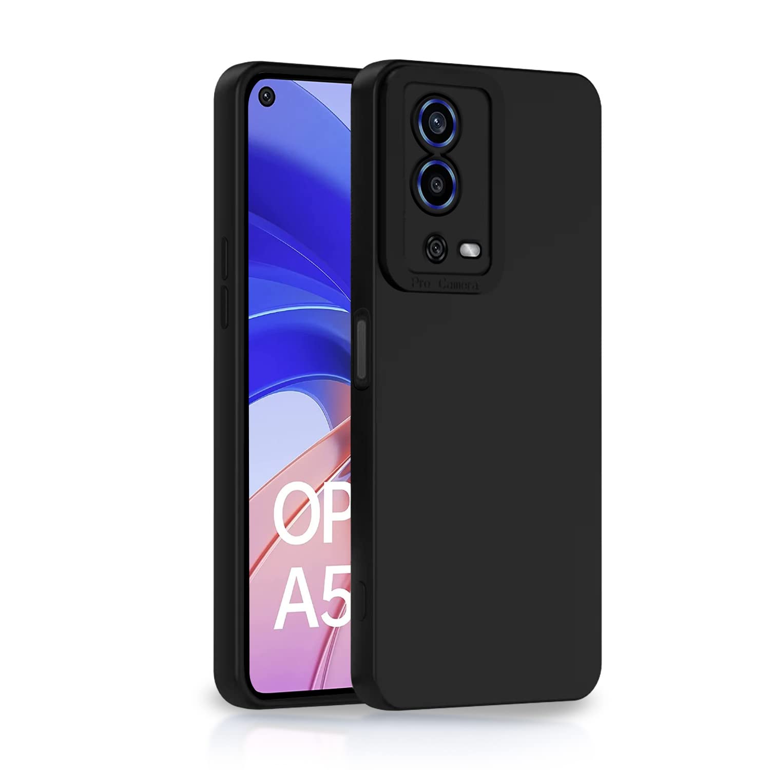 Protect Oppo A55 Back Cover Soft Matte Liquid Silicone TPU | Camera Protection | Shockproof Slim Back Case