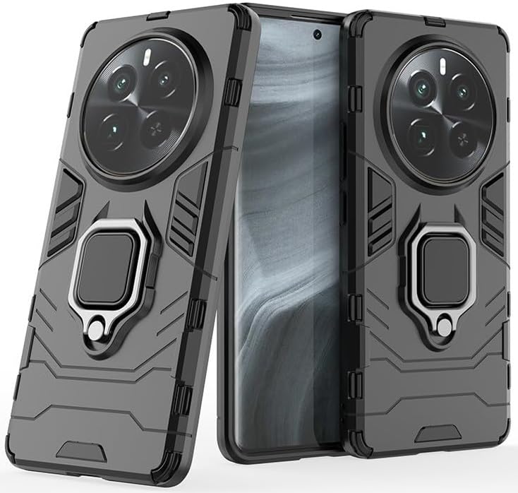Protect for Realme Narzo 70 5G | Dual Layer Armor Defender Full Body Protective + PC Hybrid Kickstand Back Case