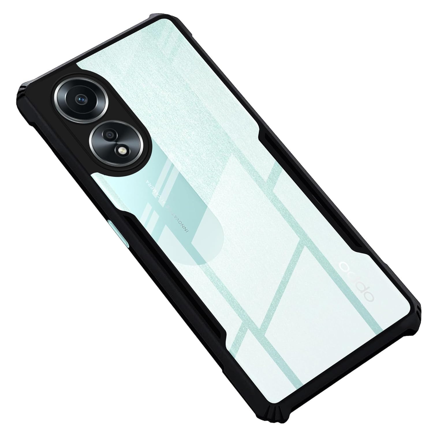 Protect Oppo A58 4G Back Cover | Crystal Clear Transparent Back | Ultra Hyrbid | Full Camera Protection | Raised Edge | Bumper Back Case