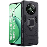 Perotect Tough Armor Bumper Back Case Cover for Realme 12 | Ring Holder & Kickstand in-Built | 360 Degree Protection Back Cover