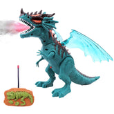 Toyshine Remote Control Walking Dinosaur T-Rex with Water Mist Spray Function Wings Lights and Roaring Sound Electric