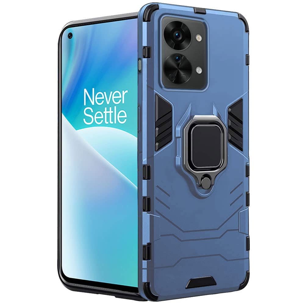 Protect Tough Armor OnePlus Nord 2T 5G Bumper Back Case Cover | Ring Holder & Kickstand in-Built | 360 Degree Protection Back Case