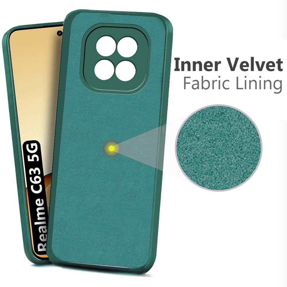 Protect Back Cover for Realme C63 5G | Matte Soft Silicon Flexible | Camera Bump Protection | All Side Shock Proof Rubberised Back Case