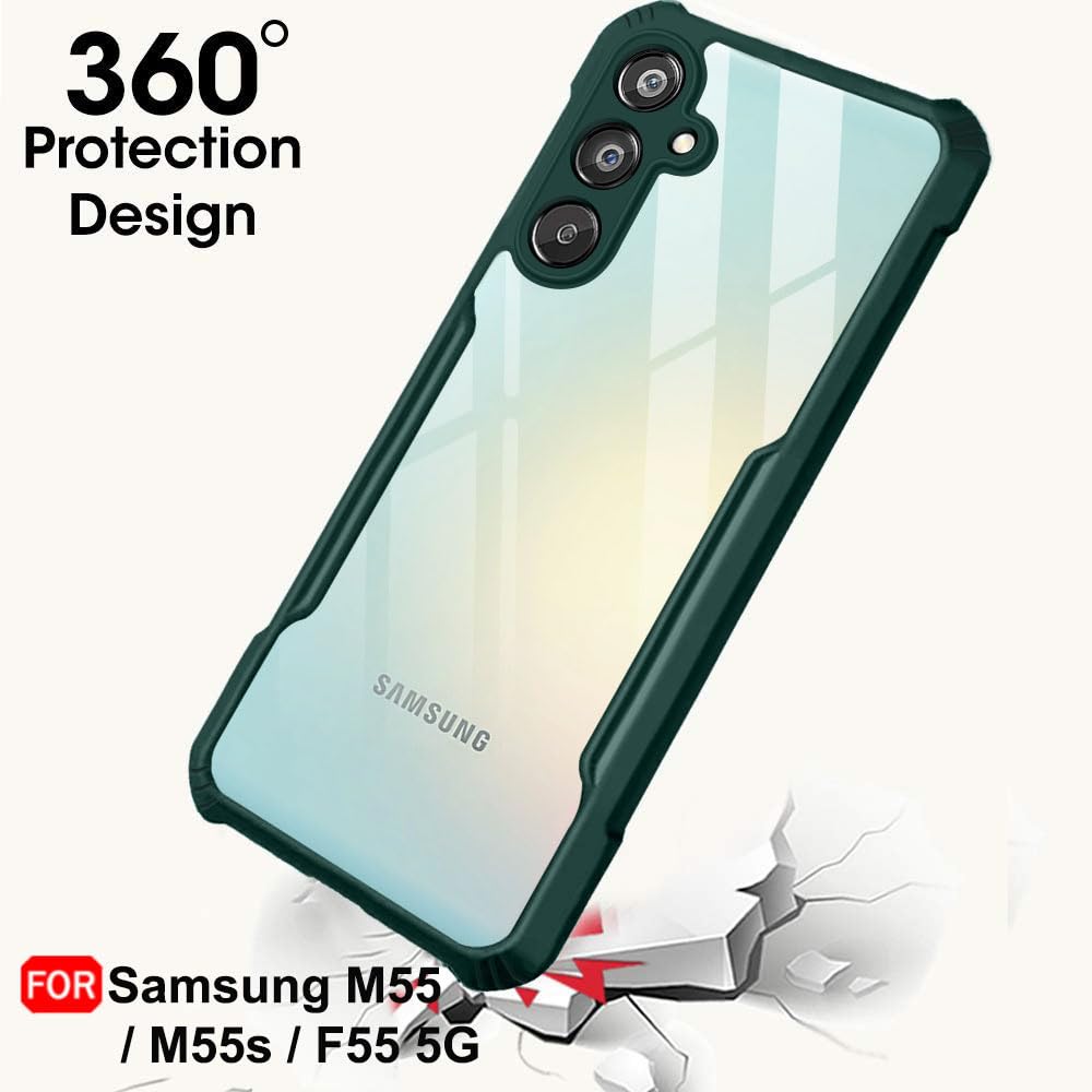 Protect Crystal Clear Back Cover Case for Samsung Galaxy M55 / M55s / F55 5G | 360 Degree Protection | Protective Design | Transparent Cover
