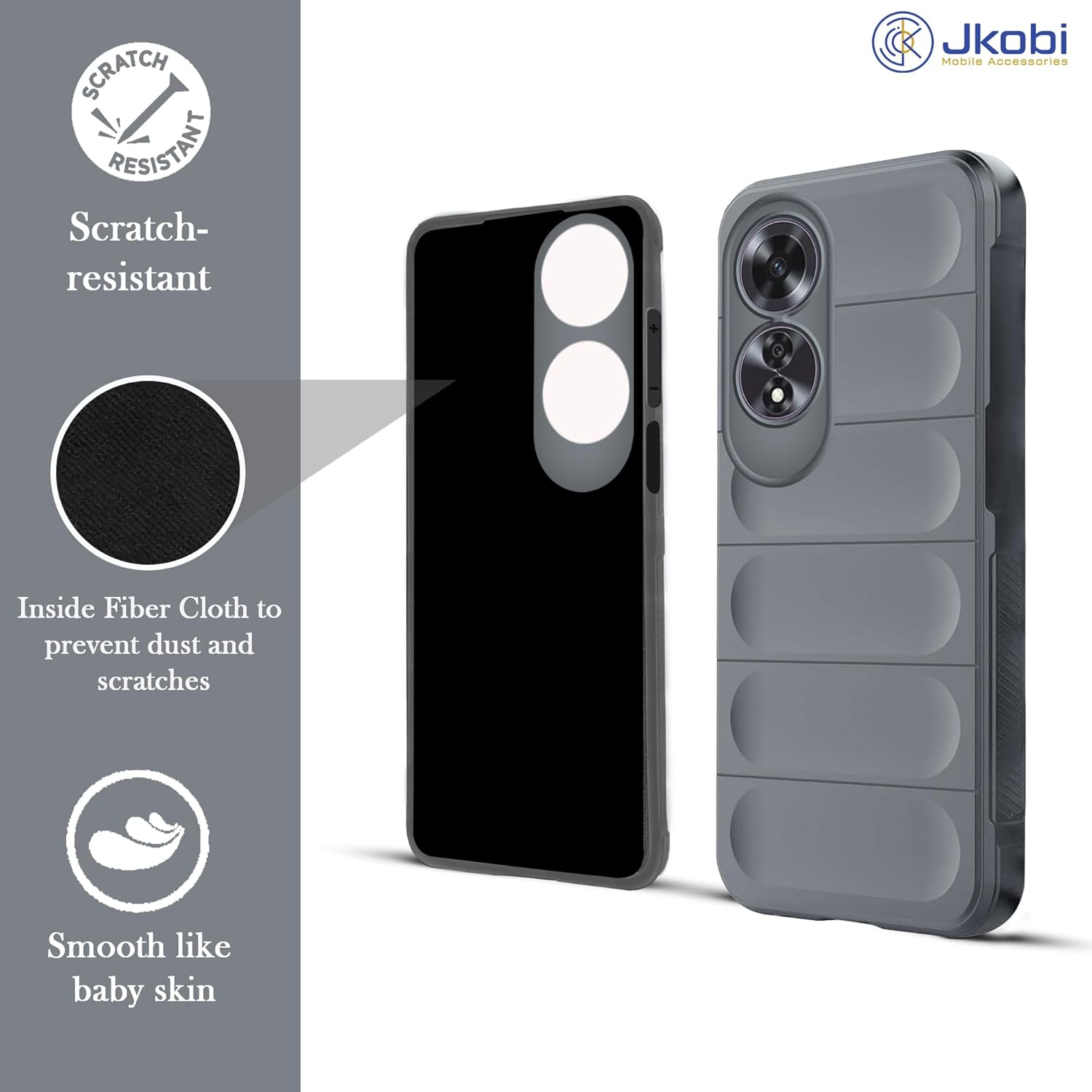 Protect Back Cover Case for Oppo A60 (Matte Liquid Silicone | Micro-Fiber Cloth Inside | Camera Protection | Shockproof