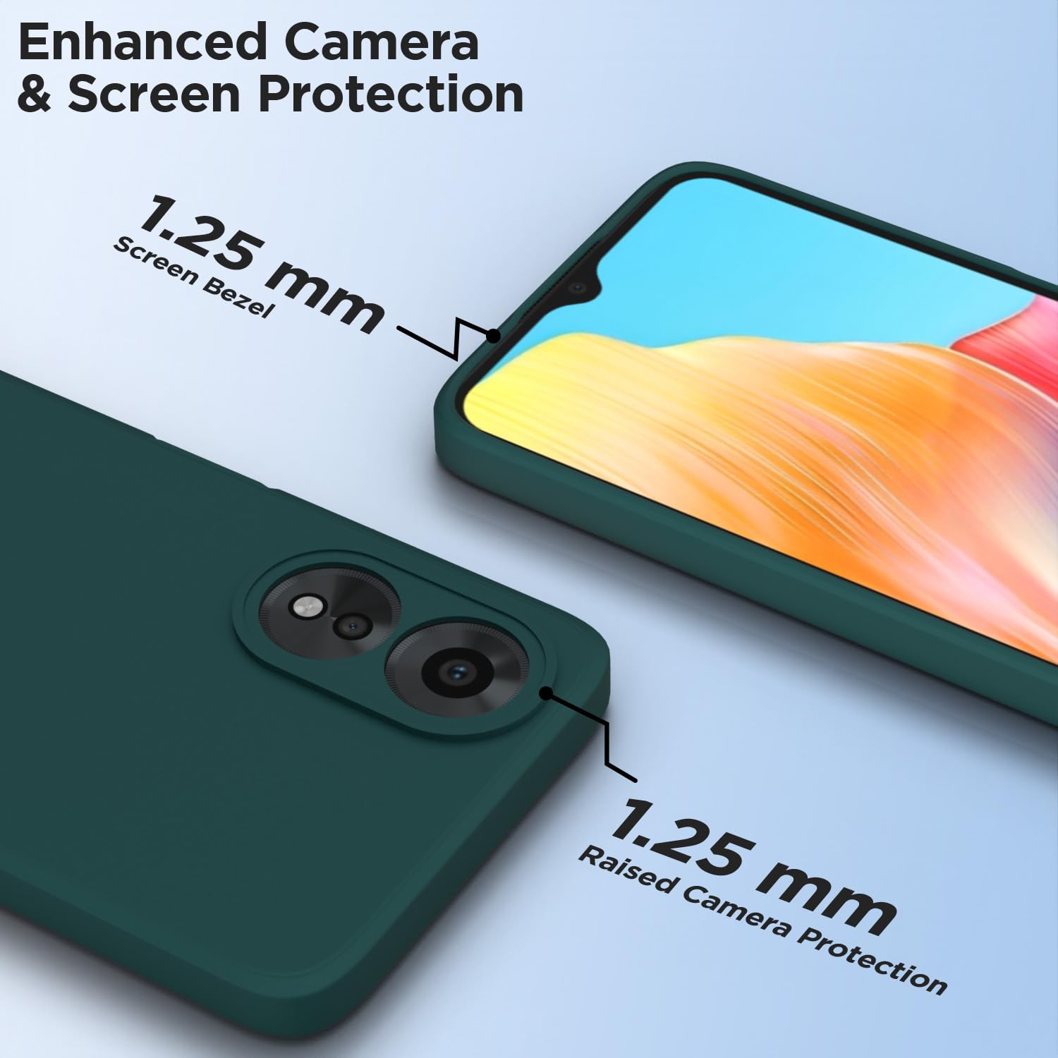 Protect Oppo A38 4G / Oppo A18 4G Back Cover Camera Protection Shockproof Soft Matte Silicone Back Case