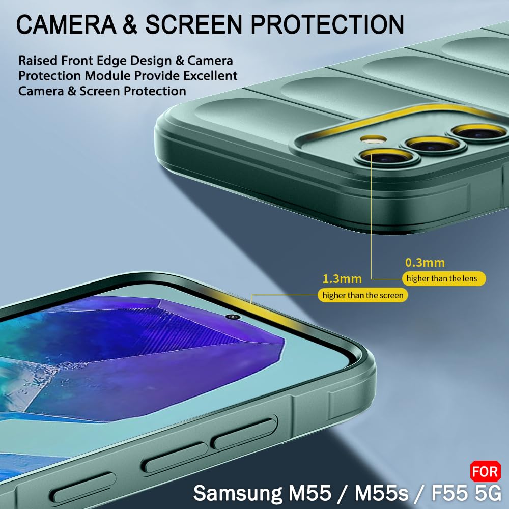 Protect Liquid Silicon Back Cover Case for Samsung Galaxy M55 / M55s / F55 5G | Shockproof Military Grade Protection