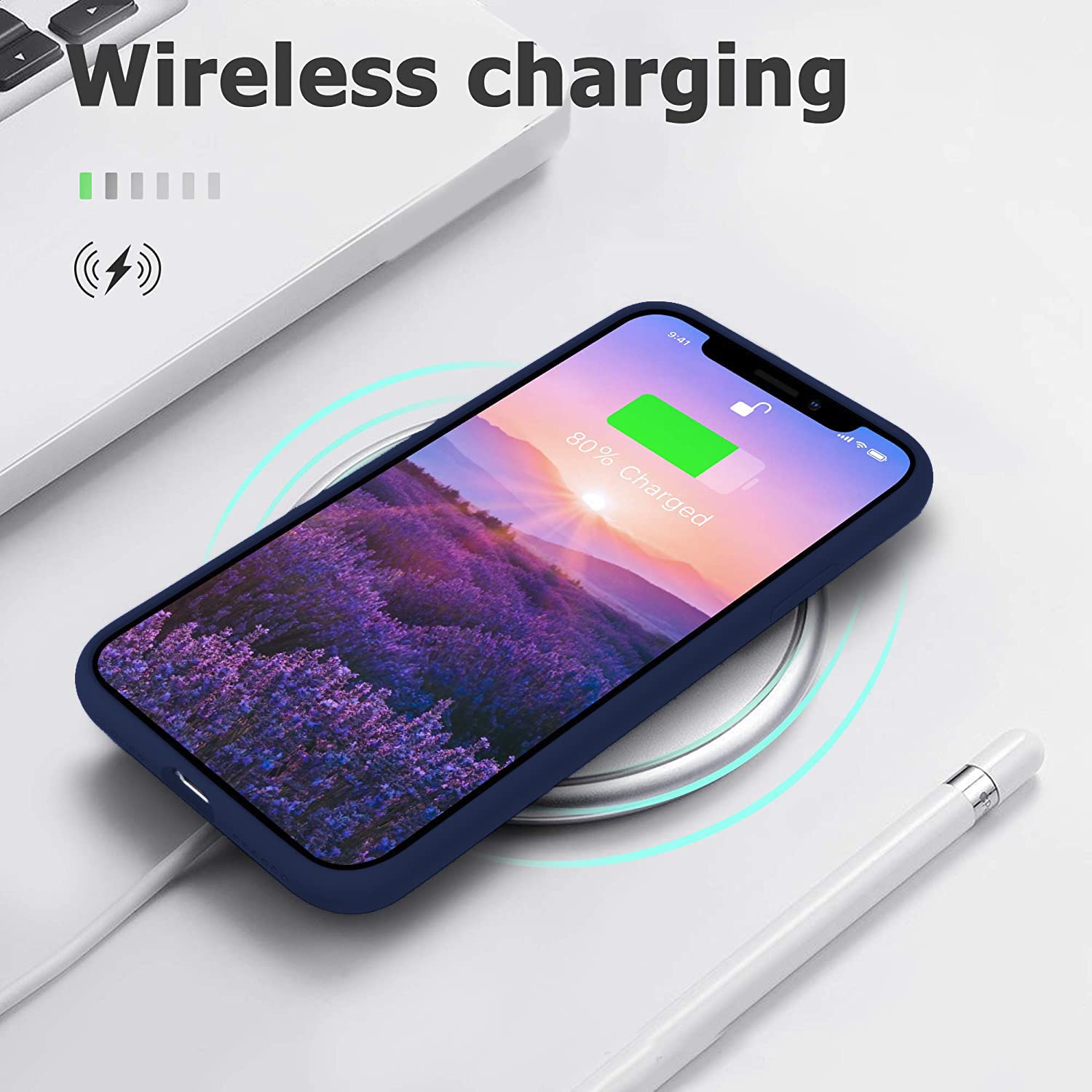 Protect Microfiber Candy Case Compatible for iPhone 13 Shockproof Slim Back Cover Liquid Silicone Case