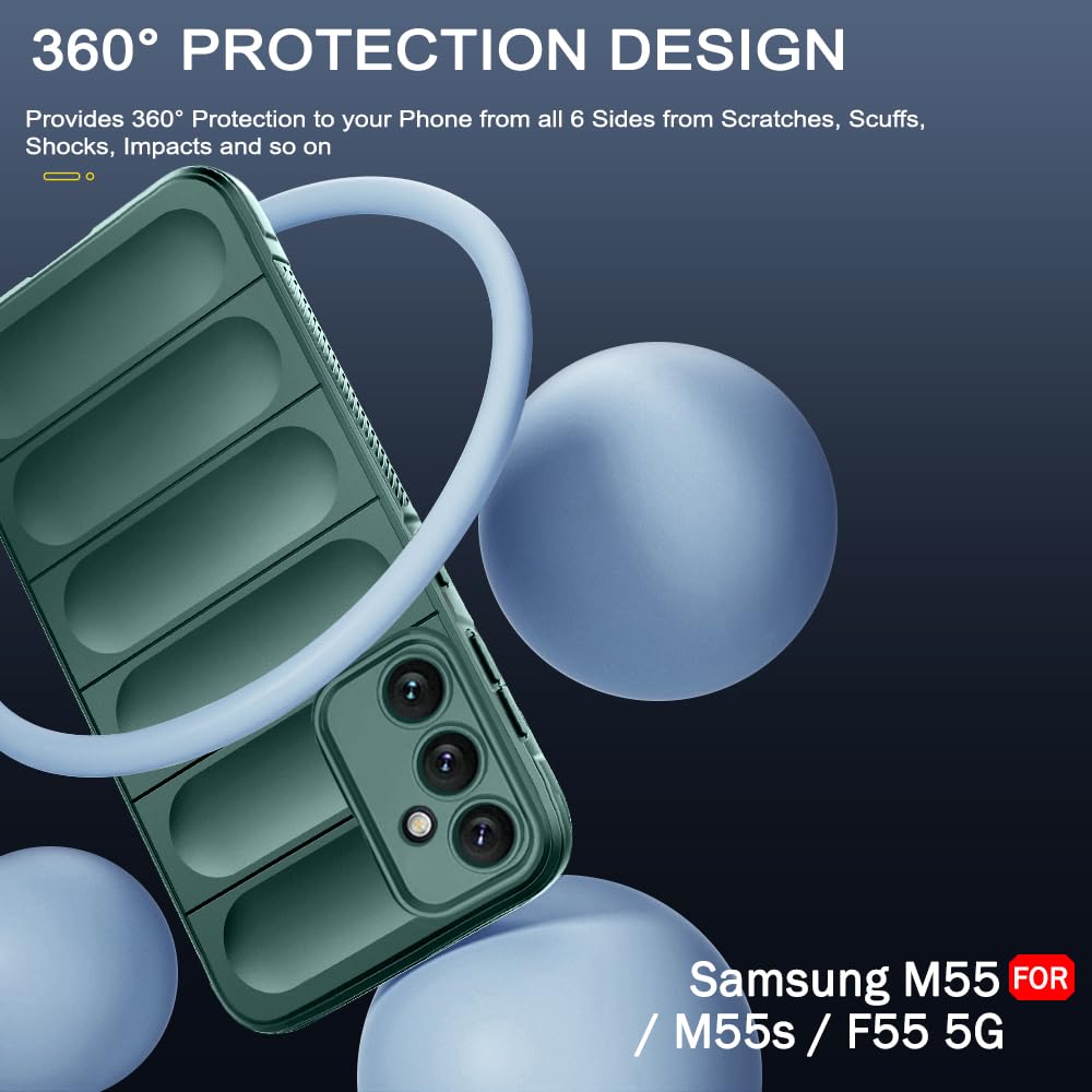 Protect Liquid Silicon Back Cover Case for Samsung Galaxy M55 / M55s / F55 5G | Shockproof Military Grade Protection