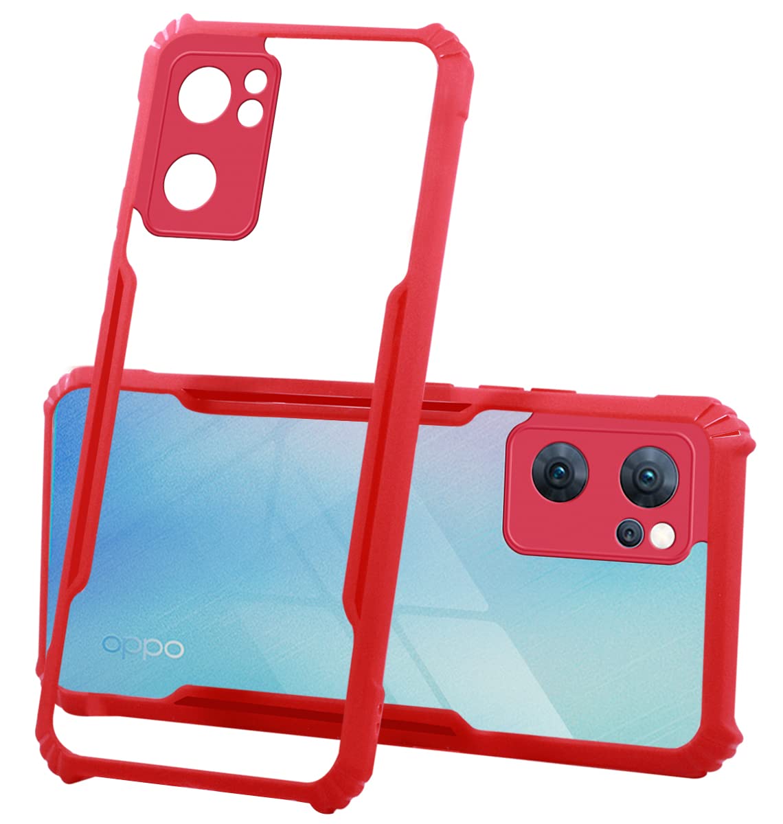 Protect Cover Case for Oppo Reno7 5G | Reno 7 5G (Shockproof with Polycarbonate Clear Panel