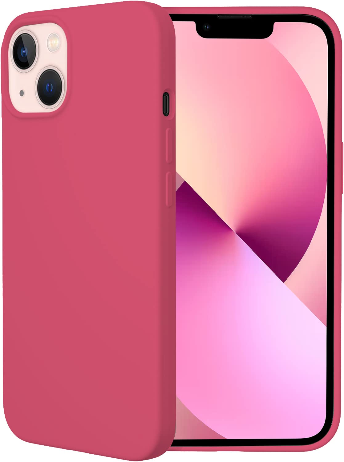 Protect Microfiber Candy Case Compatible for iPhone 13 Shockproof Slim Back Cover Liquid Silicone Case