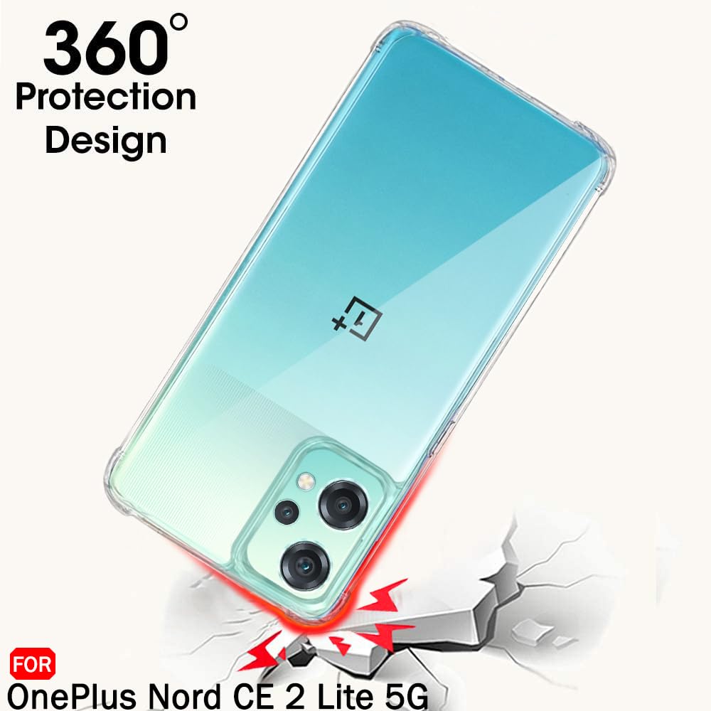 Protect Shockproof Clear Back Cover Case for OnePlus Nord CE 2 Lite 5G | 360 Degree Protection | Hard Transparent Back Cover Case