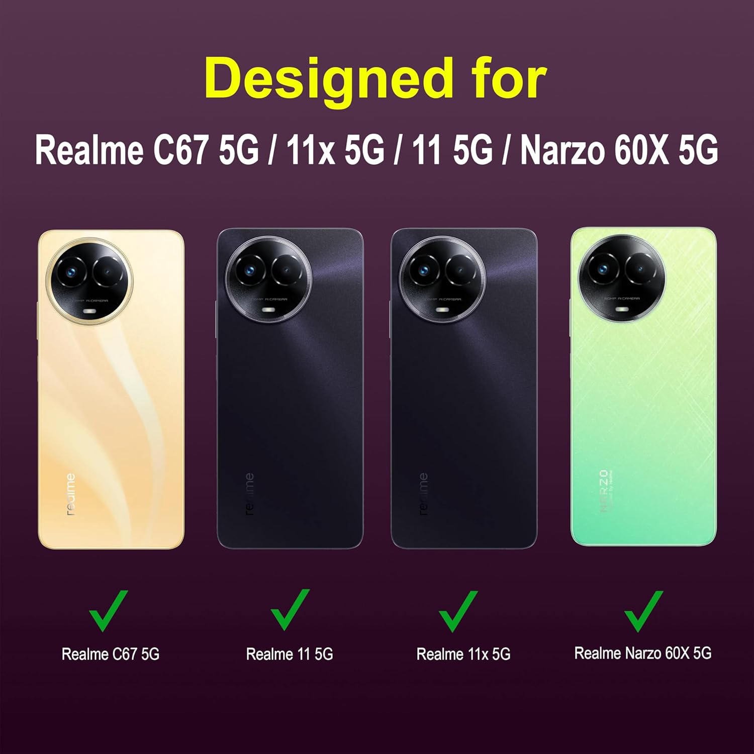 Portect Back Case Cover for Realme C67 5G | Liquid Silicon Case for Realme C67 5G with Camera Protection