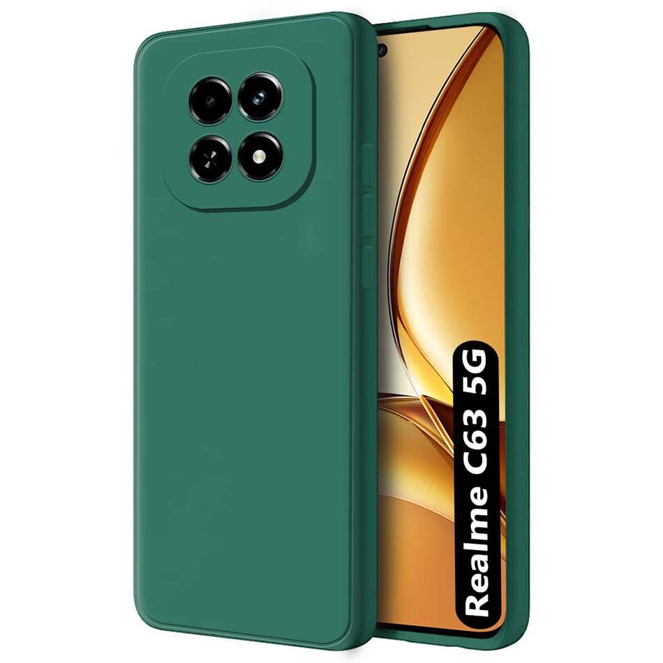 Protect Back Cover for Realme C63 5G | Matte Soft Silicon Flexible | Camera Bump Protection | All Side Shock Proof Rubberised Back Case