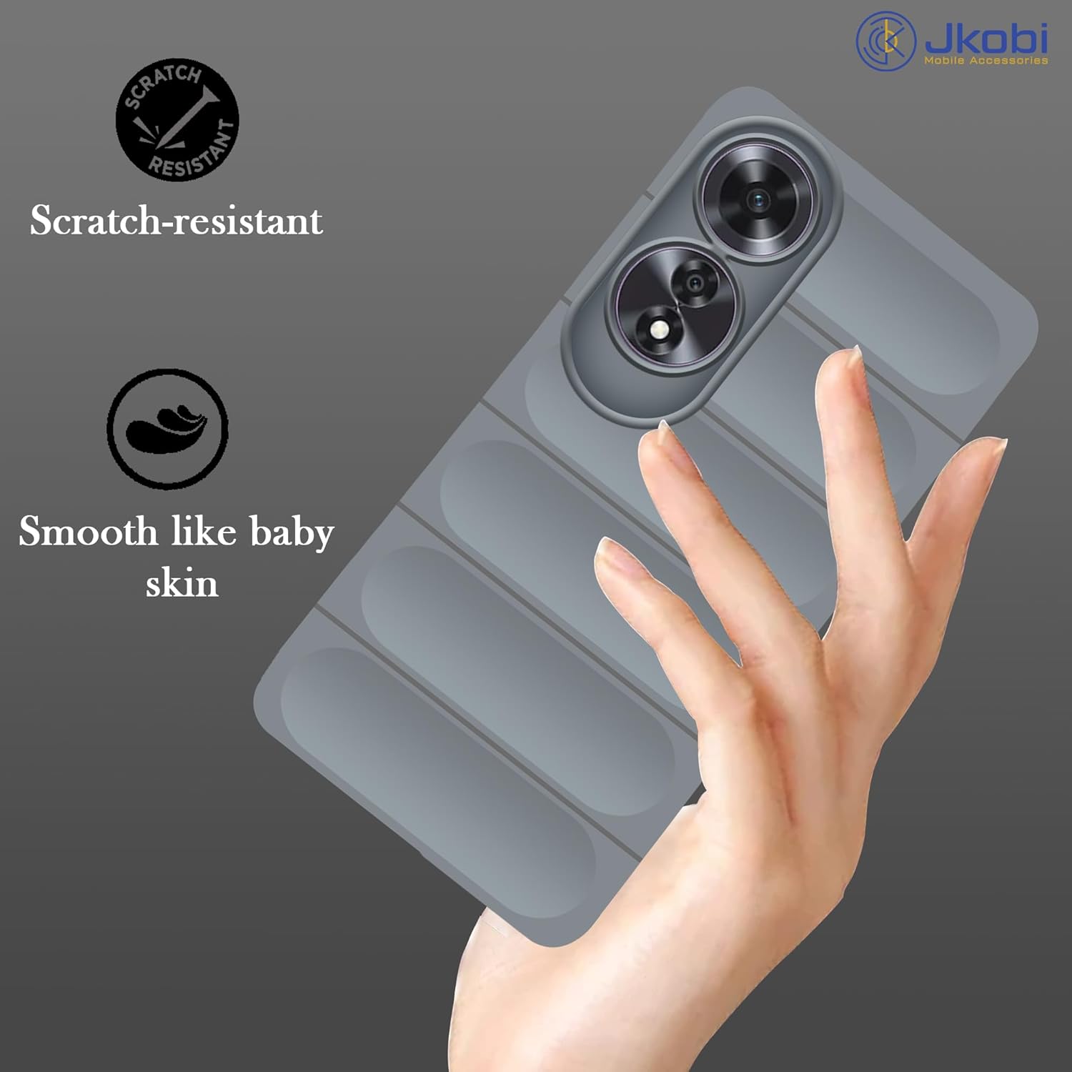 Protect Back Cover Case for Oppo A60 (Matte Liquid Silicone | Micro-Fiber Cloth Inside | Camera Protection | Shockproof
