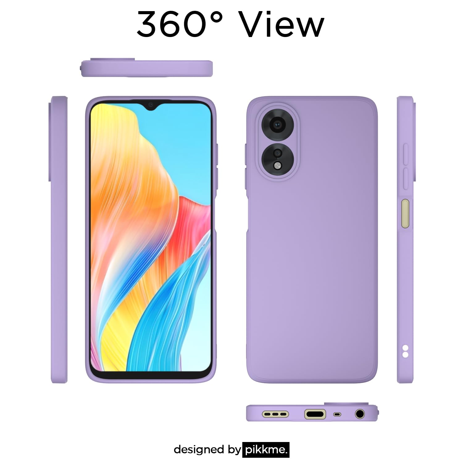 Protect Oppo A38 4G / Oppo A18 4G Back Cover Camera Protection Shockproof Soft Matte Silicone Back Case