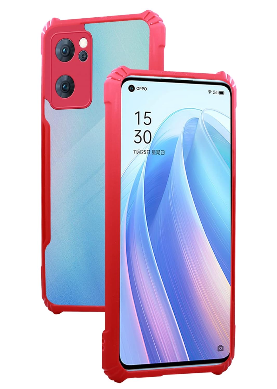 Protect Cover Case for Oppo Reno7 5G | Reno 7 5G (Shockproof with Polycarbonate Clear Panel