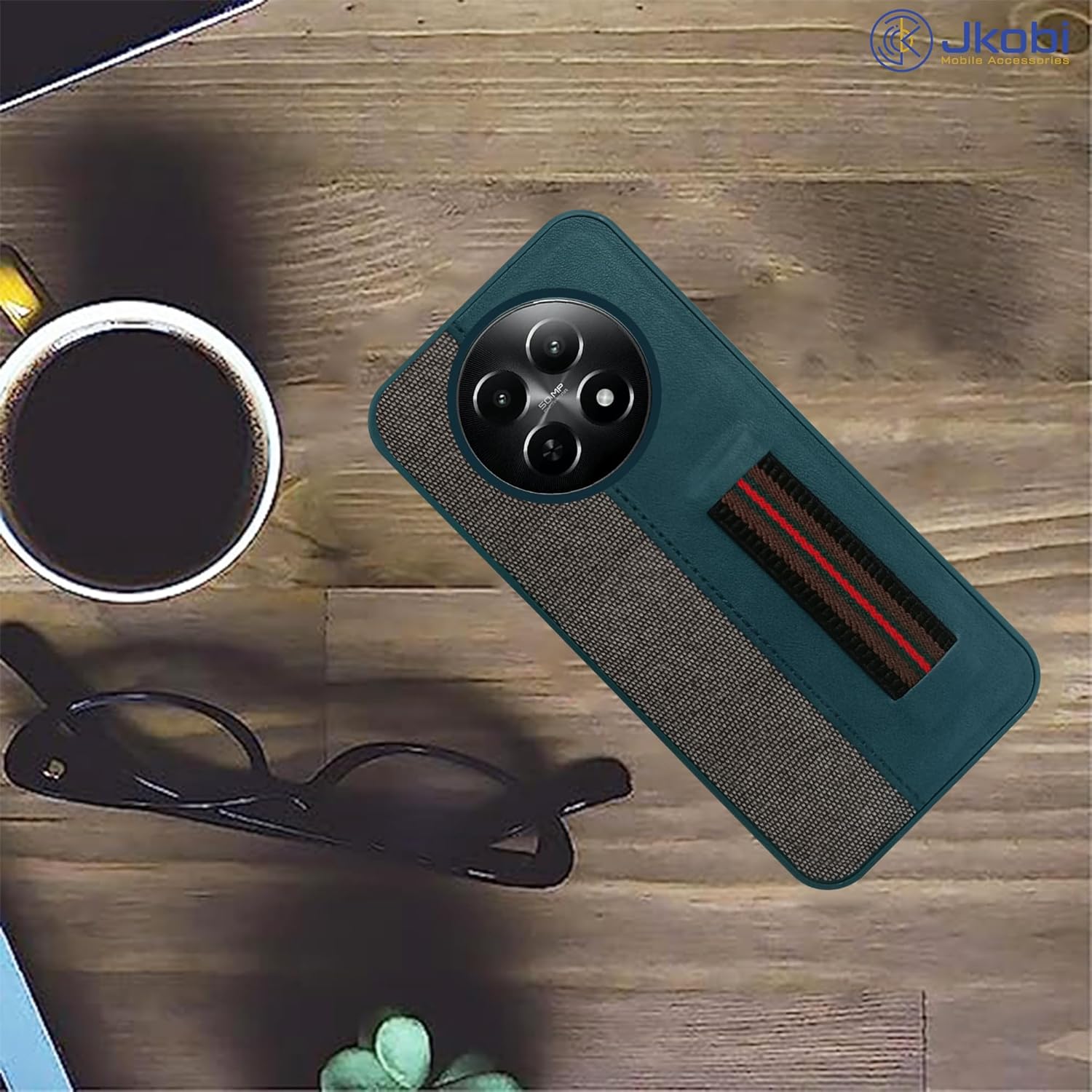 Protect Back Cover Case for Realme Narzo 70x 5G (Professional PU Leather | Strip Chain Holder Socket )