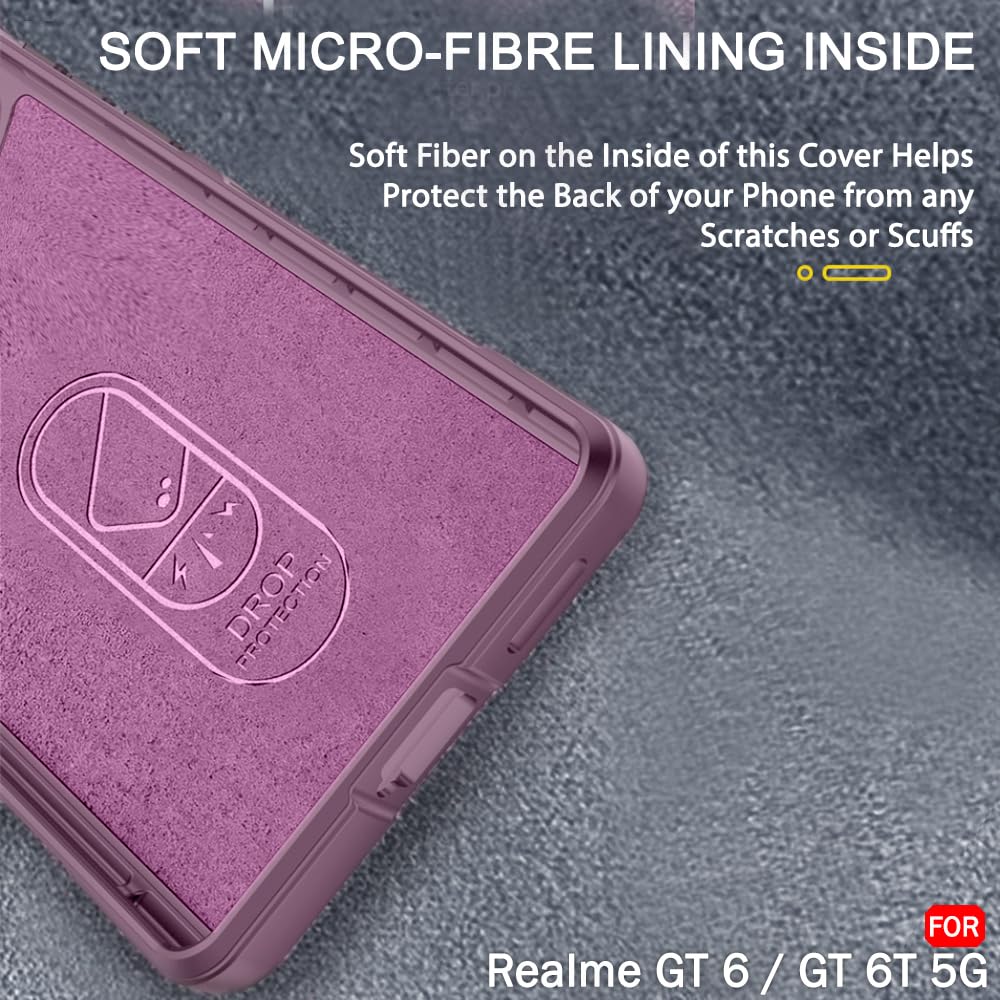 Protect Liquid Silicon Back Cover Case for Realme GT 6 / GT 6T 5G | Shockproof Military Grade Protection | Micro-Fibre Cloth On Inner Side | Anti-Slip Grip Realme GT 6T 5G Back Case