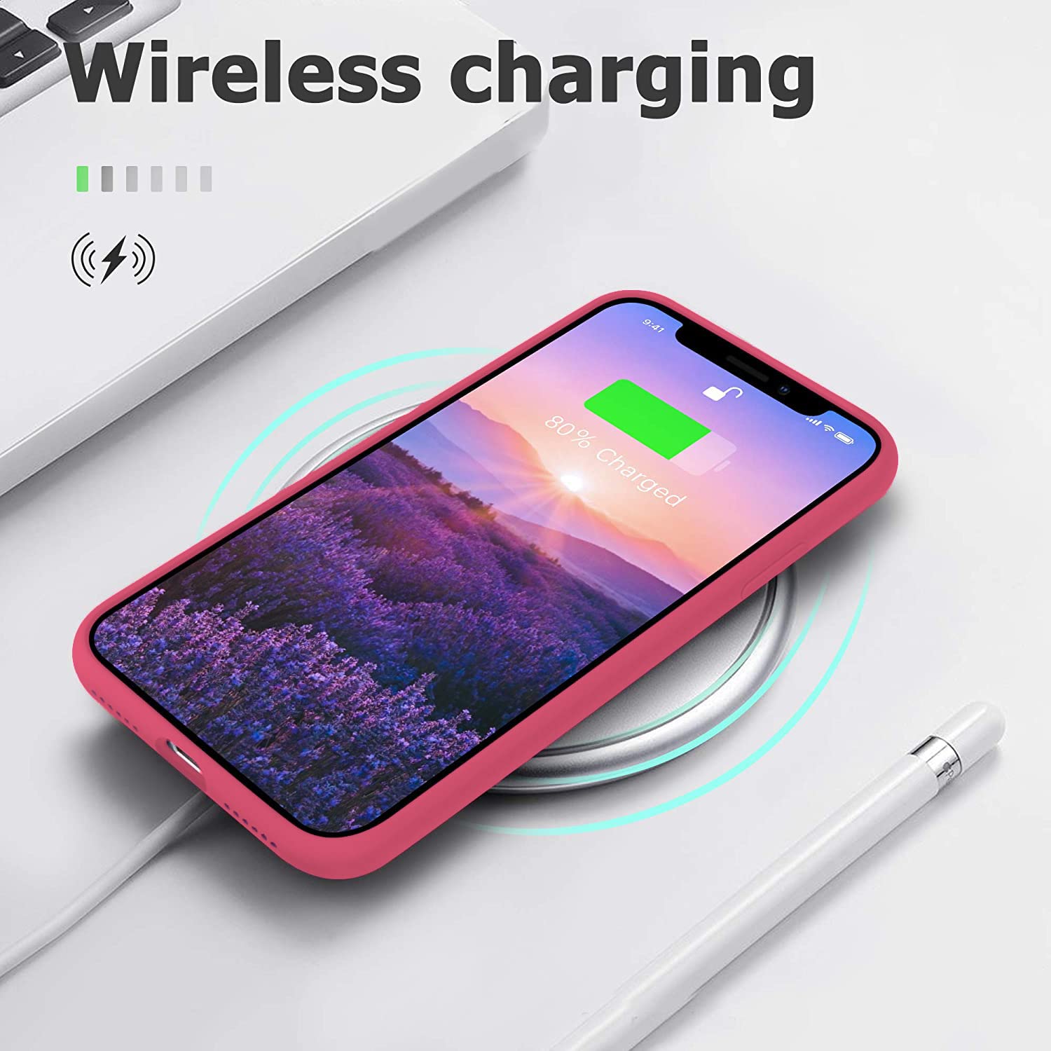Protect Microfiber Candy Case Compatible for iPhone 13 Shockproof Slim Back Cover Liquid Silicone Case
