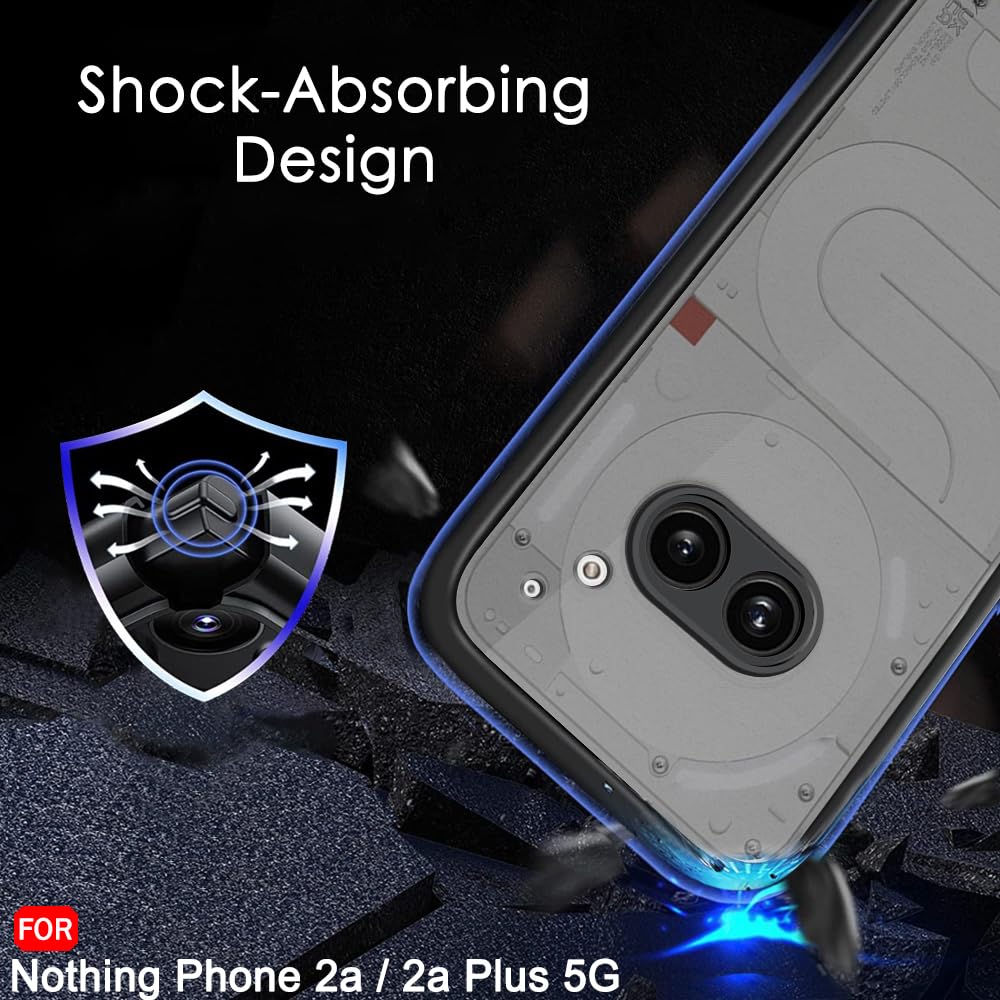 Protect Ultra-Hybrid Shockproof Back Cover Case for Nothing Phone 2a Plus | Camera Protection Bump | Hard Back Cover for Nothing Phone 2A (PC & TPU, Crystal Clear Back, Black Sides)