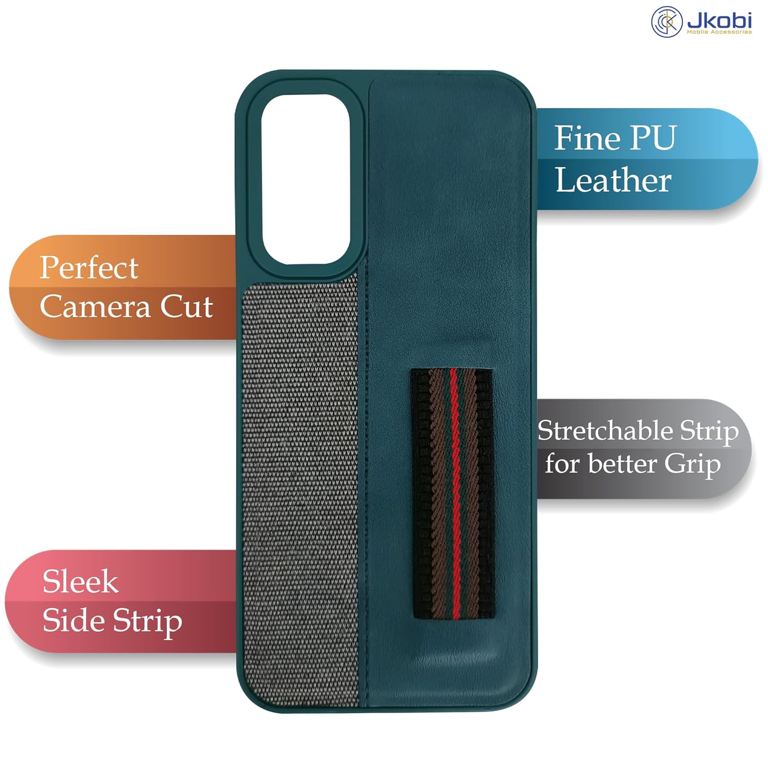 Protect Back Cover Case for Realme Narzo 70x 5G (Professional PU Leather | Strip Chain Holder Socket )