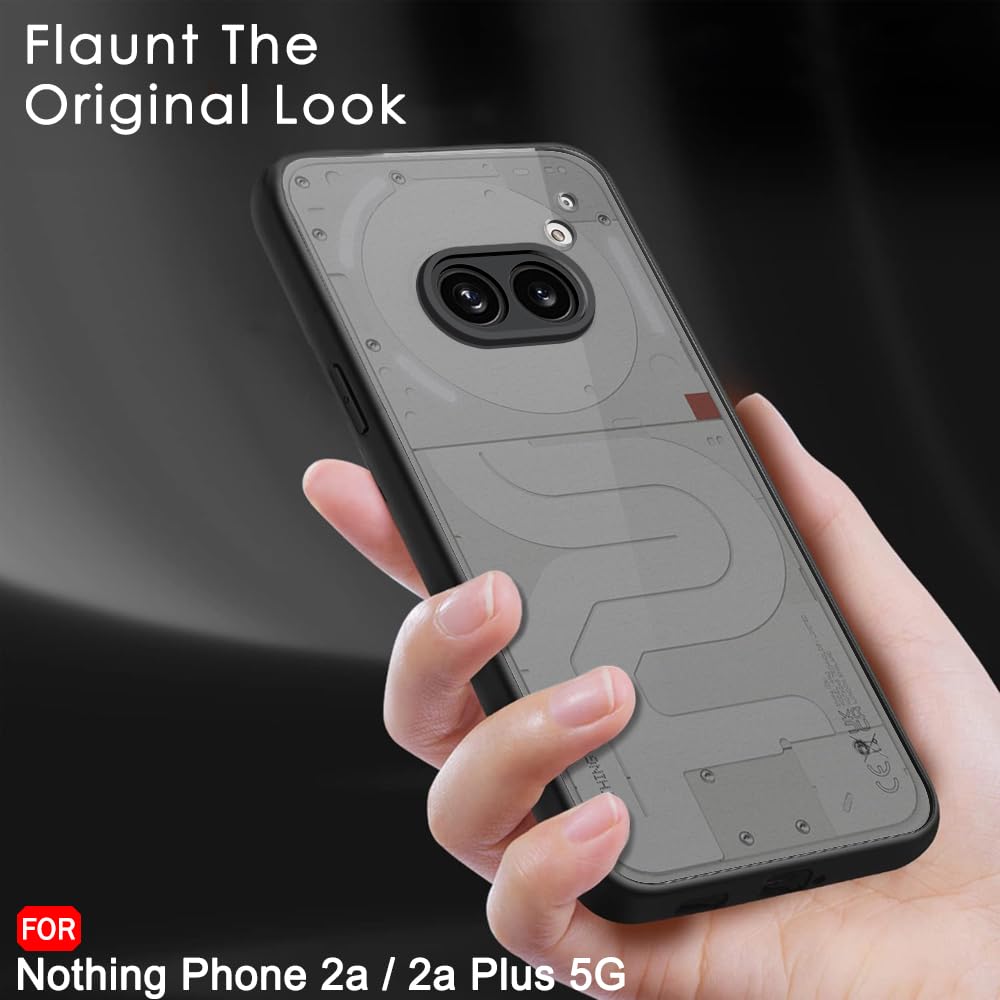 Protect Ultra-Hybrid Shockproof Back Cover Case for Nothing Phone 2a Plus | Camera Protection Bump | Hard Back Cover for Nothing Phone 2A (PC & TPU, Crystal Clear Back, Black Sides)