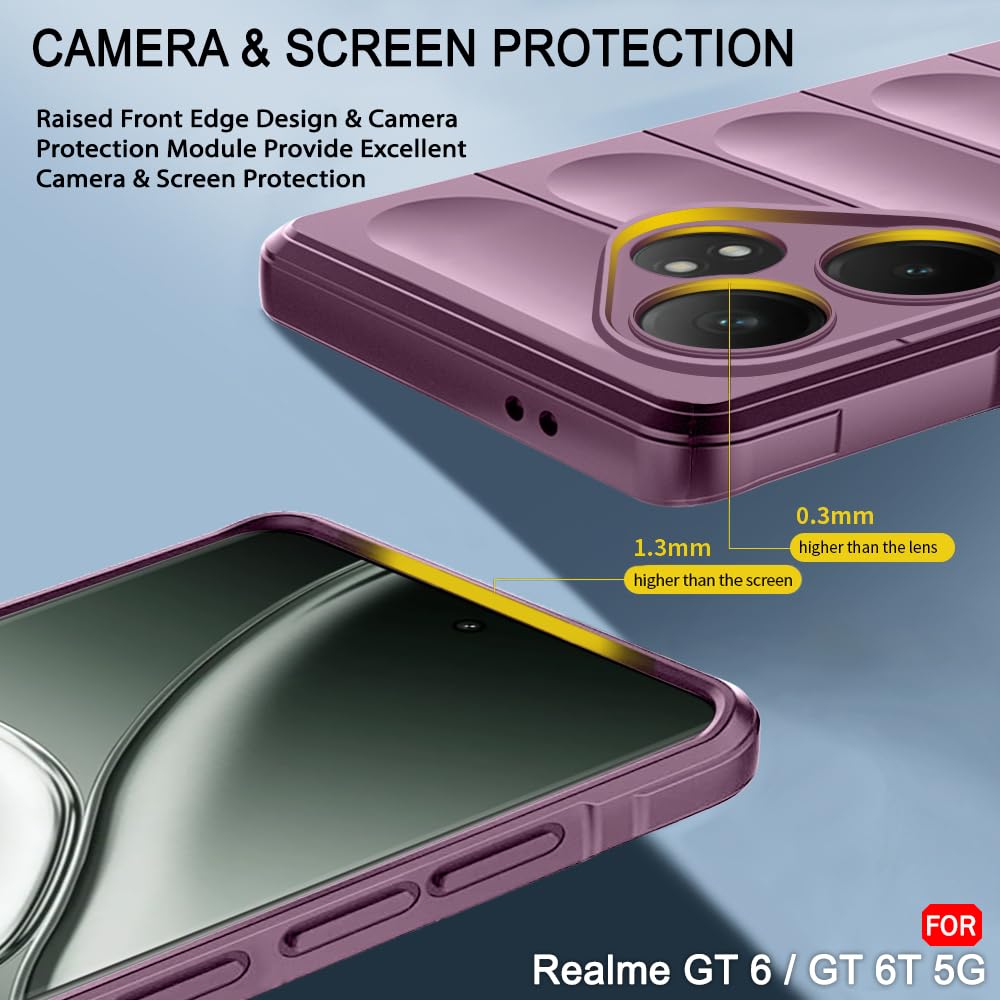 Protect Liquid Silicon Back Cover Case for Realme GT 6 / GT 6T 5G | Shockproof Military Grade Protection | Micro-Fibre Cloth On Inner Side | Anti-Slip Grip Realme GT 6T 5G Back Case
