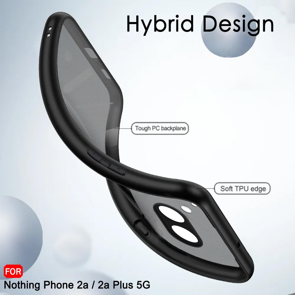 Protect Ultra-Hybrid Shockproof Back Cover Case for Nothing Phone 2a Plus | Camera Protection Bump | Hard Back Cover for Nothing Phone 2A (PC & TPU, Crystal Clear Back, Black Sides)