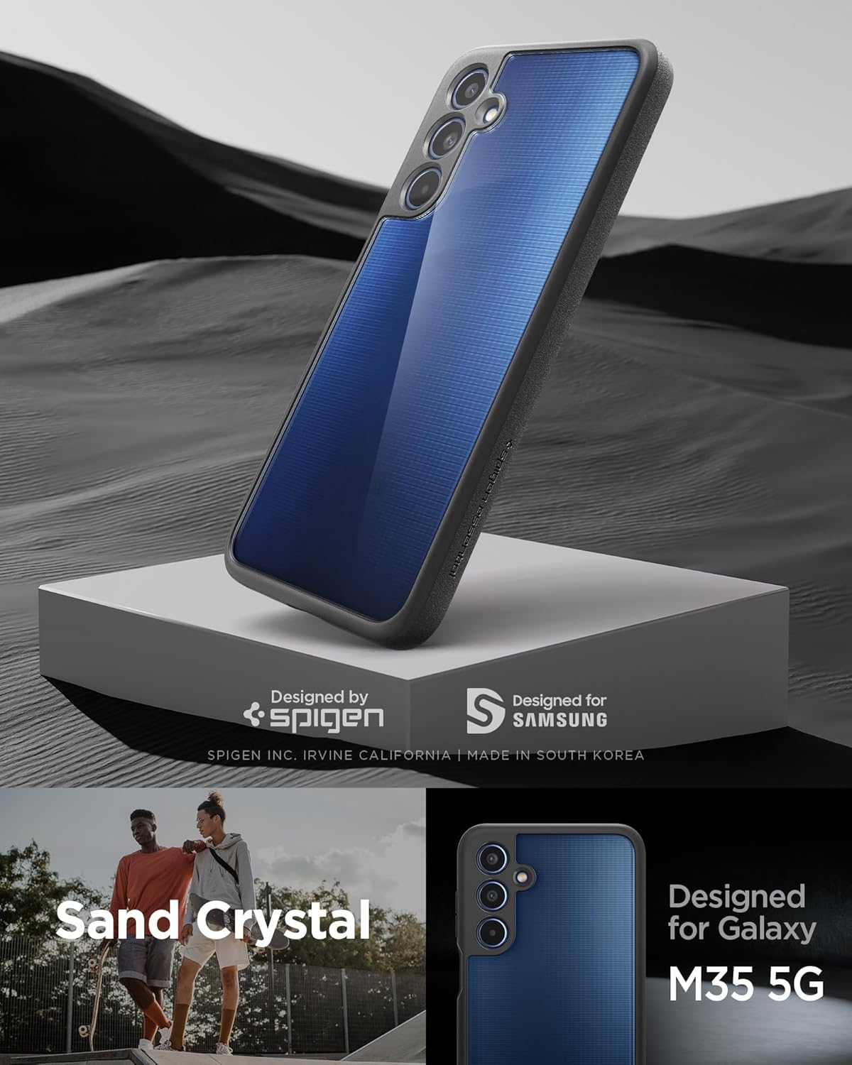 Spigen Essential Sand Blast Back Cover Case Compatible with Samsung Galaxy M35 5G