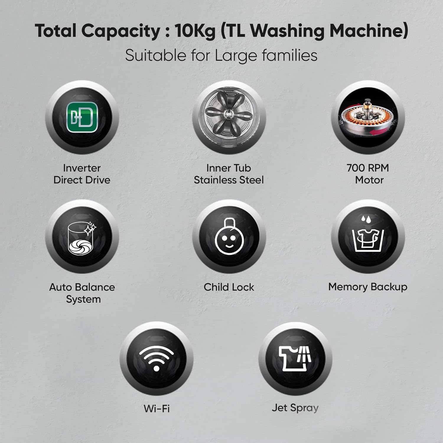 LG 10 Kg 5 Star Inverter Wi-Fi Fully-Automatic Top Load Washing Machine
