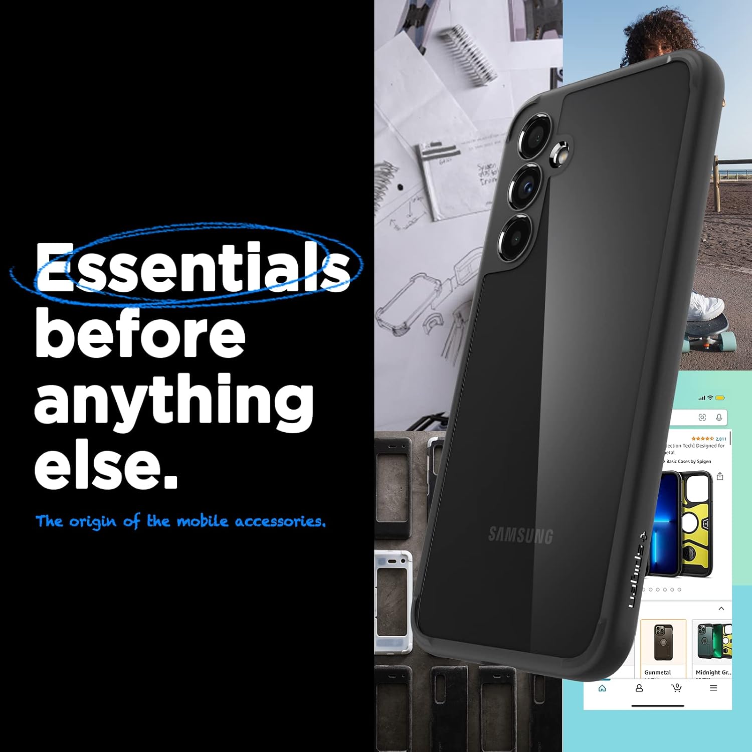 Spigen Ultra Hybrid Back Cover Case Compatible with Samsung Galaxy A54 5G (TPU + Poly Carbonate | Matte Black)
